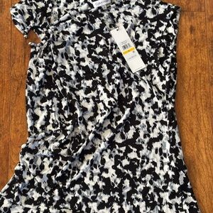 Calvin Klein Abstract Black and White Blouse NWT